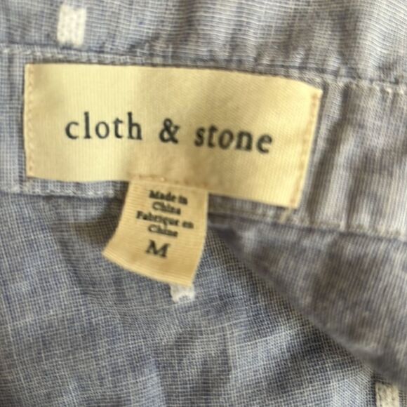 Medium Blue Cloth & Stone Short Sleeve Button Down Top - Picture 4 of 5